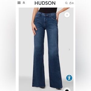 Hudson high rise Rosie wide leg jeans, size 24/25 color Dover